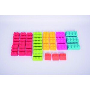 TickiT Sada silikonových kostek legového typu / Chunky Soft Brick Set PK 45