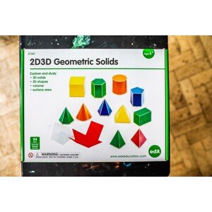 EDX Education Skládací geometrické tvary, set 12ks / Folding Geometric Solids 2D/3D 12PC