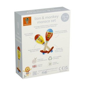 Orange Tree Toys Dřevěné rumba koule - Lev a opice (2ks)