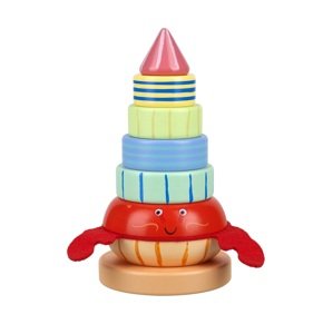 Orange Tree Toys Kroužkový - Krab / Stacking Ring - Hermit Crab