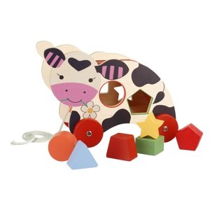 Orange Tree Toys Vkládačka kravička pro nejmenší  / Cow Pull Along Shape Sorter
