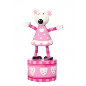 Orange Tree Toys Mačkací figurka - Myška / Push Up - Pink Mouse