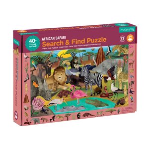 Mudpuppy Puzzle hledej a najdi - Africké safari (64 ks) / Search & Find Puzzle African Safari (64 pc)