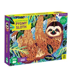 Mudpuppy Puzzle - Lenochod - Ohrožený druh (300 ks) / Puzzle Pygmy Sloth Endangered Species (300 pc)