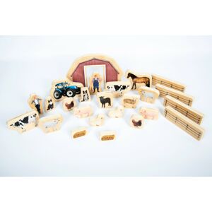 TickiT Dřevěná zvířátka farma / Wooden farm blocks