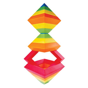 Kebo Toys Wedge-it: Vrstvící pyramida s oranžovou (15 dílků)