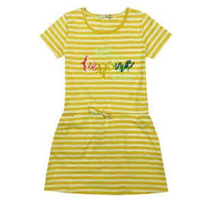 Dívčí šaty s flitry - KUGO WT9326, vel. 8-16 Barva: Žlutá, Velikost: 8