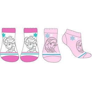 Frozen - licence Dívčí kotníkové ponožky - FROZEN 52346132, růžová/ bílá Barva: Růžová, Velikost: 23-26