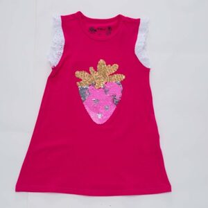 Dívčí triko, tílko s flitry - Wolf S2923, růžová sytě Barva: Růžová sytě, Velikost: 128