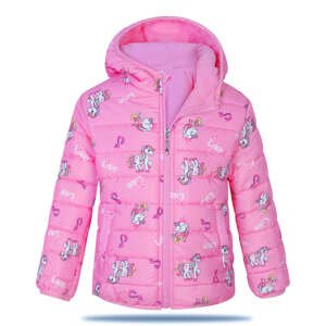 Dívčí bunda podzimní/ zimní- KUGO KM9923, růžová Barva: Růžová, Velikost: 98