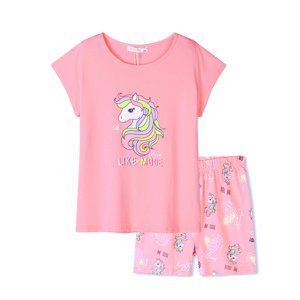 Dívčí letní pyžamo - KUGO TM6225, lososová Barva: Lososová, Velikost: 110