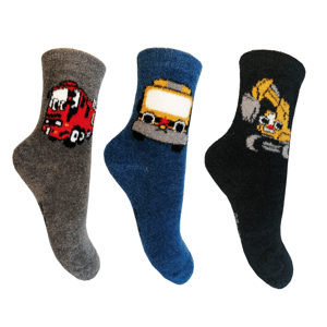 Chlapecké flísové ponožky Aura.Via - GFB9120, petrol/ černá/ antracit Barva: Mix barev, Velikost: 28-31
