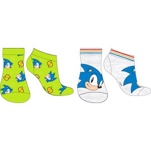 Ježek SONIC - licence Chlapecké kotníkové ponožky - Ježek Sonic 5234163, šedá / zelinkavá Barva: Mix barev, Velikost: 23-26