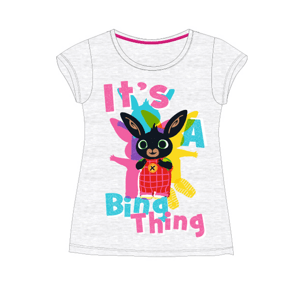 Králíček bing- licence Dívčí tričko - Králíček Bing 5202060KOM, světle šedý melír Barva: Šedá, Velikost: 92