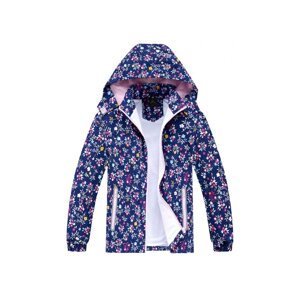 Dívčí jarní, podzimní bunda - KUGO B2873, tmavě modrá / světle růžové zipy Barva: Modrá tmavě, Velikost: 122