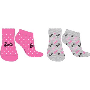 Barbie- licence Dívčí kotníkové ponožky - Barbie 5234352, růžová / šedá Barva: Mix barev, Velikost: 23-26