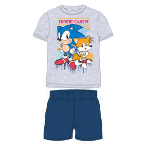 Ježek SONIC - licence Chlapecké pyžamo - Ježek Sonic 5204011, šedý melír / tmavě modrá Barva: Šedá, Velikost: 104