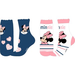 Minnie Mouse - licence Dívčí ponožky - Minnie Mouse 52349874, tmavě modrá / bílá Barva: Mix barev, Velikost: 31-34