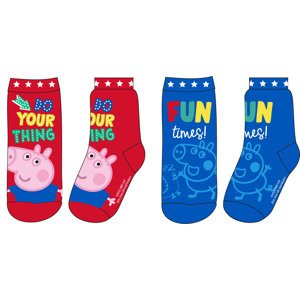 Prasátko Pepa - licence Chlapecké ponožky - Prasátko Peppa 5234904, modrá/ červená Barva: Mix barev, Velikost: 23-26