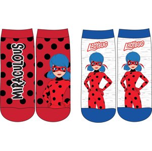 Dívčí ponožky - Kouzelná Beruška Miraculous 5234220, červená/šedý melír Barva: Mix barev, Velikost: 23-26