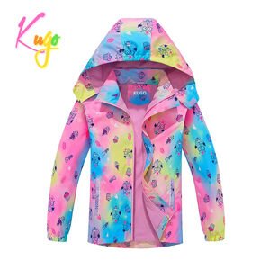 Dívčí jarní, podzimní bunda - KUGO B2850, růžová Barva: Růžová, Velikost: 104