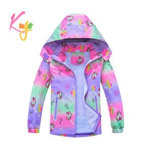 Dívčí jarní, podzimní bunda - KUGO B2856, fialková / růžová Barva: Fialková, Velikost: 104