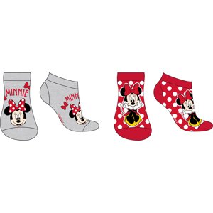 Minnie Mouse - licence Dívčí kotníkové ponožky - Minnie Mouse 5234A326,šedá / červená Barva: Mix barev, Velikost: 23-26