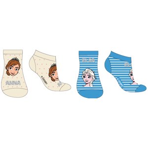 Frozen - licence Dívčí kotníkové ponožky - Frozen 52349427, smetanová / tyrkysová Barva: Mix barev, Velikost: 31-34