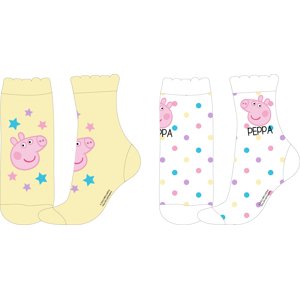 Prasátko Pepa - licence Dívčí ponožky - Prasátko Peppa 5234901, bílá / žlutá Barva: Mix barev, Velikost: 23-26