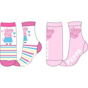 Prasátko Pepa - licence Dívčí ponožky - Prasátko Peppa 5234897, bílá / růžová Barva: Mix barev, Velikost: 27-30