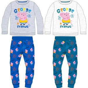 Prasátko Pepa - licence Chlapecké pyžamo - Prasátko Peppa 5204906, šedý melír / modrá Barva: Modrá, Velikost: 92