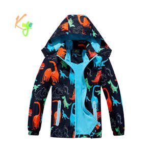 Chlapecká podzimní bunda, zateplená - KUGO B2857, černá, dinosauři Barva: Černá, Velikost: 110