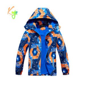 Chlapecká podzimní bunda, zateplená - KUGO B2859, modrá / oranžová Barva: Modrá, Velikost: 134
