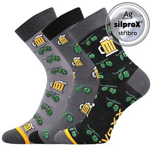 Pánské ponožky VoXX - Pivoxx 3, černá, šedá Barva: Mix barev, Velikost: 39-42