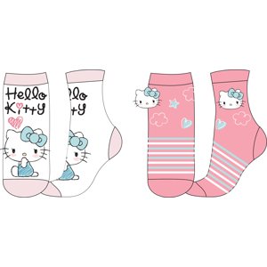 Hello Kitty - licence Dívčí ponožky - Hello Kitty 52342326, bílá / světle růžová Barva: Mix barev, Velikost: 23-26