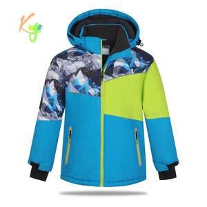 Chlapecká zimní bunda - KUGO PB3890, tyrkysová Barva: Tyrkysová, Velikost: 152