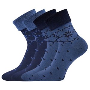 Dámské ponožky Lonka - Frotana, tmavě modrá/ modrá Barva: Modrá, Velikost: 35-38