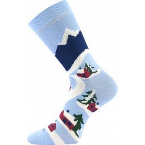 Dámské, pánské ponožky Lonka - Damerry, hory, světle modrá Barva: Modrá světle, Velikost: 35-38
