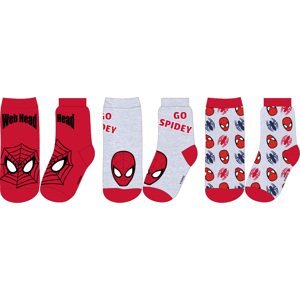 Spider Man - licence Chlapecké ponožky - Spider-Man 52341330, červená / šedá Barva: Mix barev, Velikost: 23-26