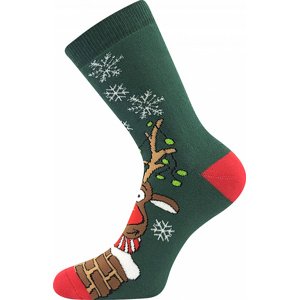 Vánoční ponožky Boma - Rudy, tmavě zelená Barva: Zelená, Velikost: 27-34