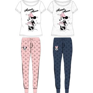 Minnie Mouse - licence Dámské pyžamo - Minnie Mouse 5304A252, bílá / lososové kalhoty Barva: Bílá, Velikost: L