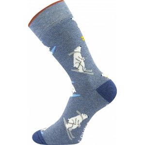 Froté ponožky Lonka - Frooloo, medvědi na lyžích Barva: Modrá, Velikost: 35-38