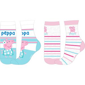Prasátko Pepa - licence Dívčí ponožky - Prasátko Peppa 5234835, šedý melír / mentolová Barva: Mix barev, Velikost: 31-34
