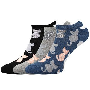 Dámské kotníkové ponožky Boma - Piki 54, kočky Barva: Mix barev, Velikost: 39-42