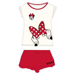 Minnie Mouse - licence Dívčí pyžamo - Minnie Mouse 5204A091, smetanová / červená Barva: Smetanová, Velikost: 140