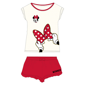Minnie Mouse - licence Dívčí pyžamo - Minnie Mouse 5204A091, smetanová / červená Barva: Smetanová, Velikost: 158