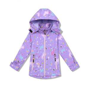 Dívčí softshellová bunda, zateplená - KUGO HB8630, fialková Barva: Fialková, Velikost: 104