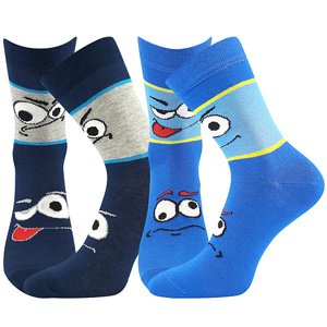 Chlapecké ponožky Boma - Tlamik, tmavě modrá, modrá Barva: Modrá, Velikost: 35-38