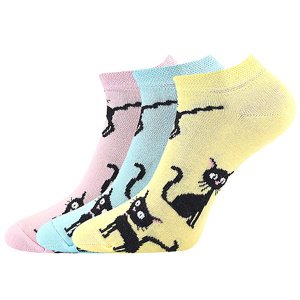 Dámské kotníkové ponožky Boma - Piki 55, kočky, mix A Barva: Mix barev, Velikost: 35-38