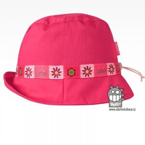 Bavlněný letní klobouk Dráče - Palermo 08, sytě růžová, kytičky Barva: Růžová, Velikost: 46-48